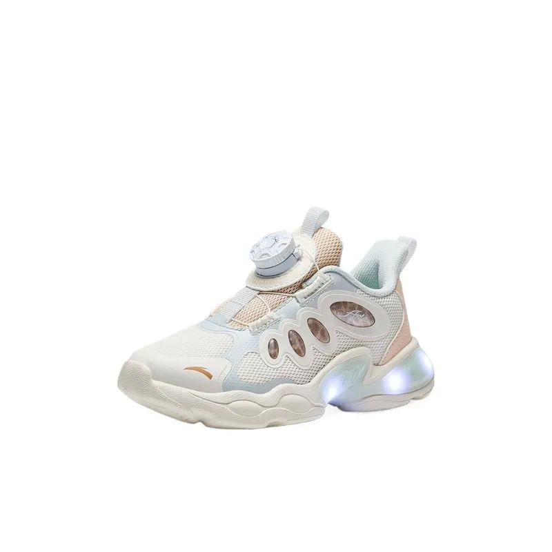 Antakids Wing Flash Slip Resistant Breathable Low Top Kids Lifestyle Shoes Ivory White/Macio Grey/Smoky Brown Kids'-1
