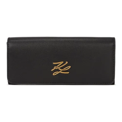 KARL LAGERFELD Cow Leather Wallet Womens White Large K/Autograph Wallet