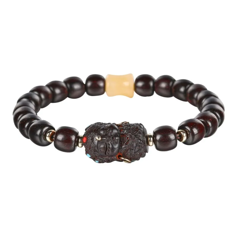 Cuiya Golden Building Pterocarpus Wooden Bracelets Unisex-0
