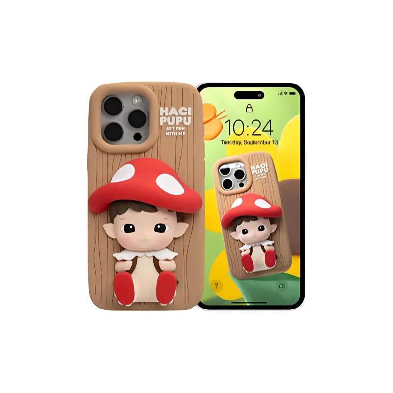 POP MART Silicone Material Cute Phone Cases Compatibility With IPhone 15 Pro Max/iPhone 14 Pro Max Girlish-2