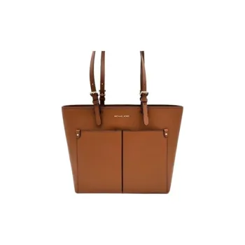 MICHAEL KORS Jet Set Travel Polyurethane Tote Bag, Shopping Bag, Shoulder Bag, Handbag Medium Size Women's Brown
