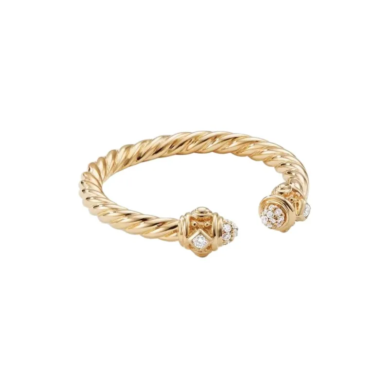 David Yurman 18kt Yellow Gold Renaissance Diamond Ring 2.3mm-1