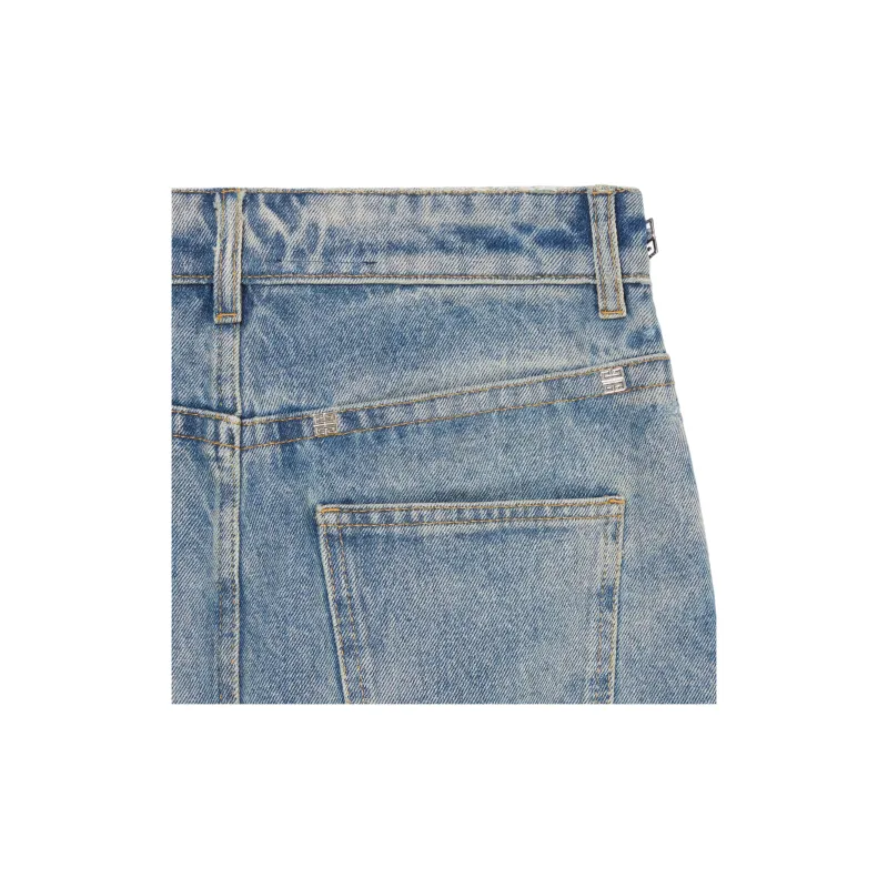 Givenchy Chain Detailed Mini Denim Skirt 'Medium Blue'-6