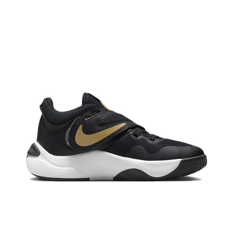 Nike Team Hustle D11 GS 'Black Metallic Gold'-1
