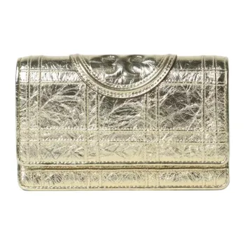 TORY BURCH Fleming Leather Crossbody Bags Shoulder Bags Women's Gold