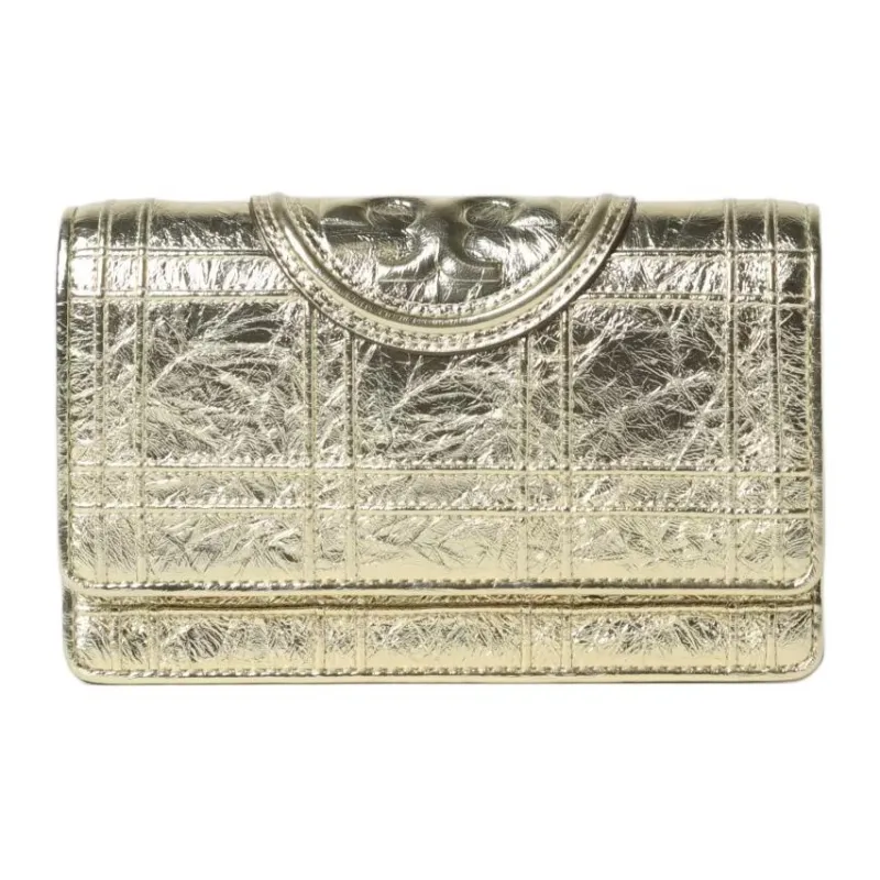 TORY BURCH Fleming Leather Crossbody Bags Shoulder Bags Women's Gold-0