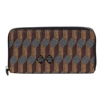 AU DEPART Calfskin Wallet Women's Brown & Multicolor
