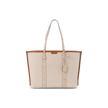 TORY BURCH Perry Canvas One Shoulder Handbag Women's Cream