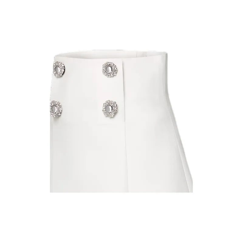 LOUIS VUITTON Jewel Button Mikado Skirt-4