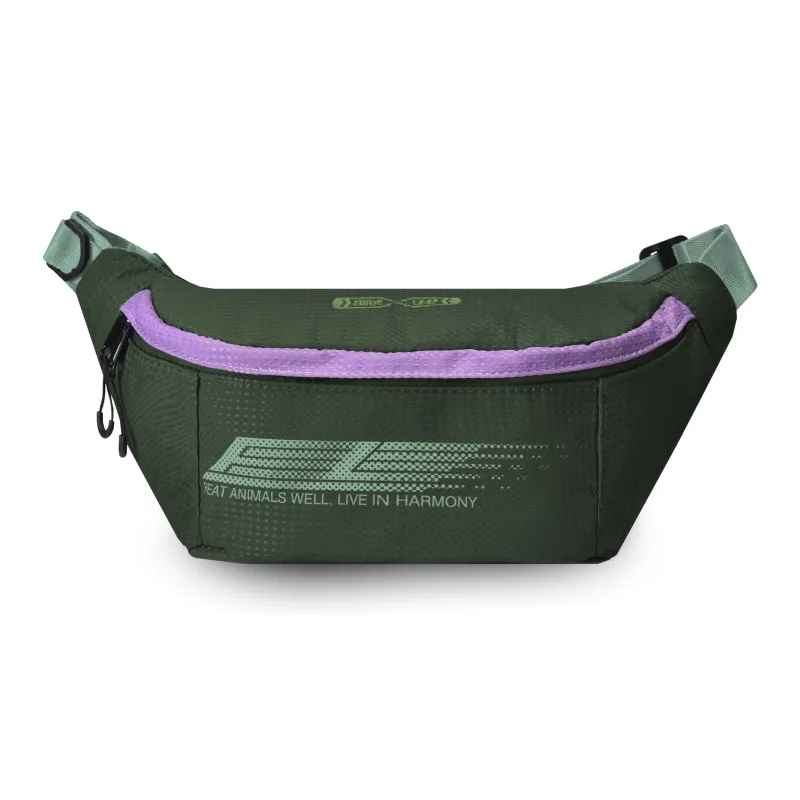 FINITE LOOP Eco-Friendly Fabric One Shoulder Fanny Pack Crossbody Bag Unisex White-5