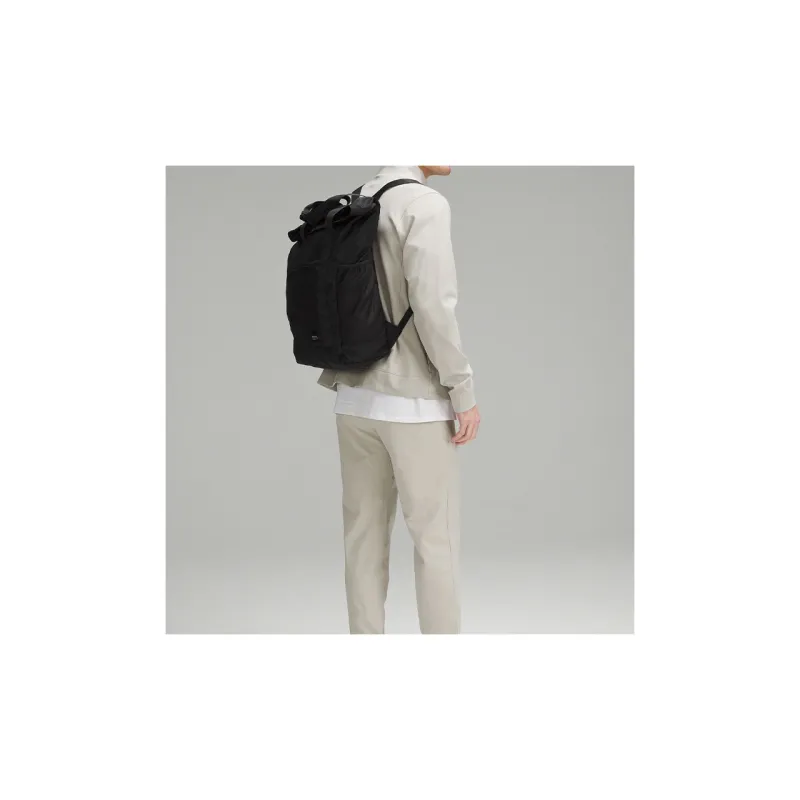 Lululemon Packable Polyester Handbag, Backpack Regular Unisex Black & Traverse Gray-5