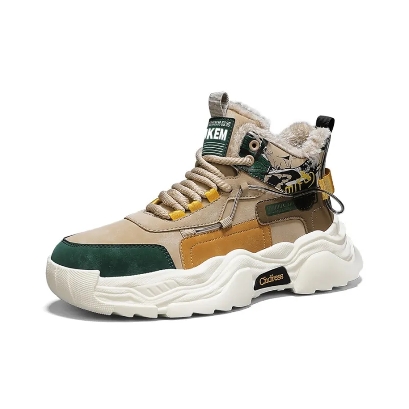 JKEM Cushioned Slip-Resistant Abrasion-Resistant High-Top Chunky Sneakers Men's-23