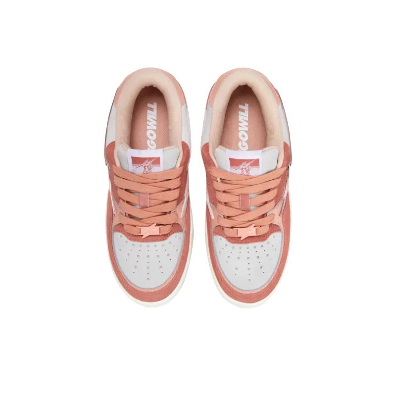 EGOWILL Coverage Slip Resistant, Abrasion Resistant, Height Increasing Low Top Skateboard Shoes Unisex Pink-2