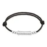 "Fu" Character Decorations Heart Sutra Fortune Bead Bracelet (Black Cord)