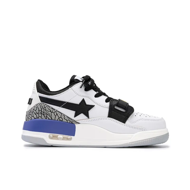 WELKIN&WZWJ Stars Collection White Sneakers Slip-Resistant Height Increasing Low-Top Skateboard Shoes Unisex-132