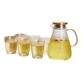Japanese Hammered Texture Cup 330ml X 6+Hammered Texture Kettle 1800ml