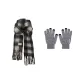 Black White Scarf+Heather Gray Glove