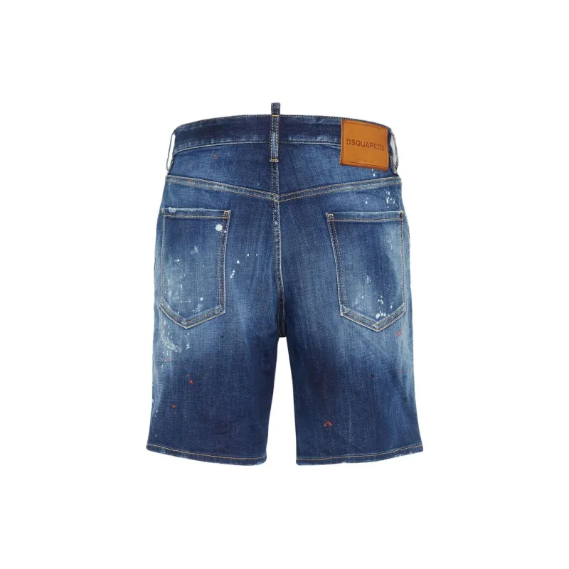 Dsquared2 Medium Easy Wash Distressed Marine Shorts-1