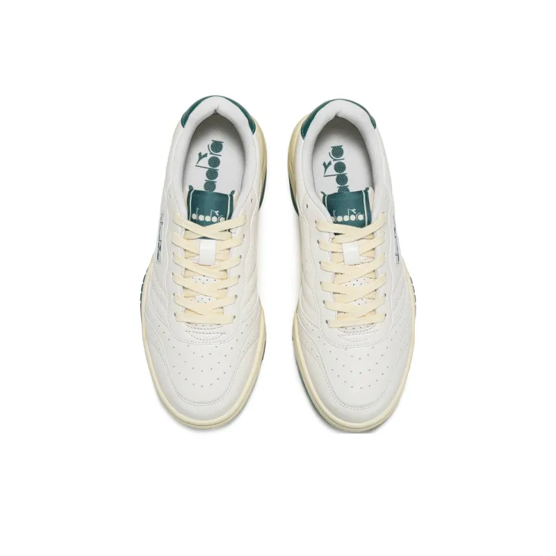 Diadora Wear Resistant Low Top Tennis Shoes Unisex White-2