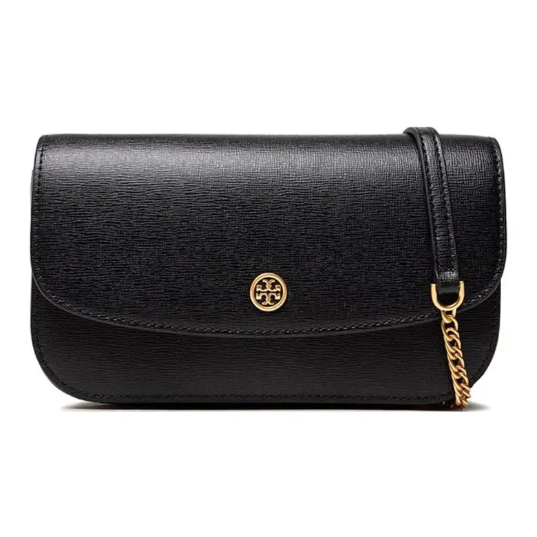 TORY BURCH Robinson Cow Leather Wallet Women's Black-0