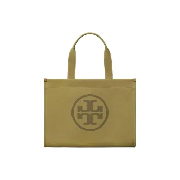 TORY BURCH Ella Cotton Canvas Canvas Bag Tote Bag Shopping Bag Shoulder Bag Handbag Women's Gray Green