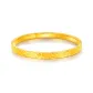 999 Fine Silver Crushed Ice Bangle (Thickened Gold-Plated)