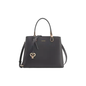YEARCON Cow Leather Shoulder Bag Crossbody Bag Handbag Large Size Women's Black