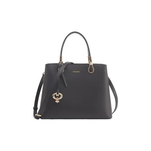 YEARCON Cow Leather Shoulder Bag Crossbody Bag Handbag Large Size Women's Black