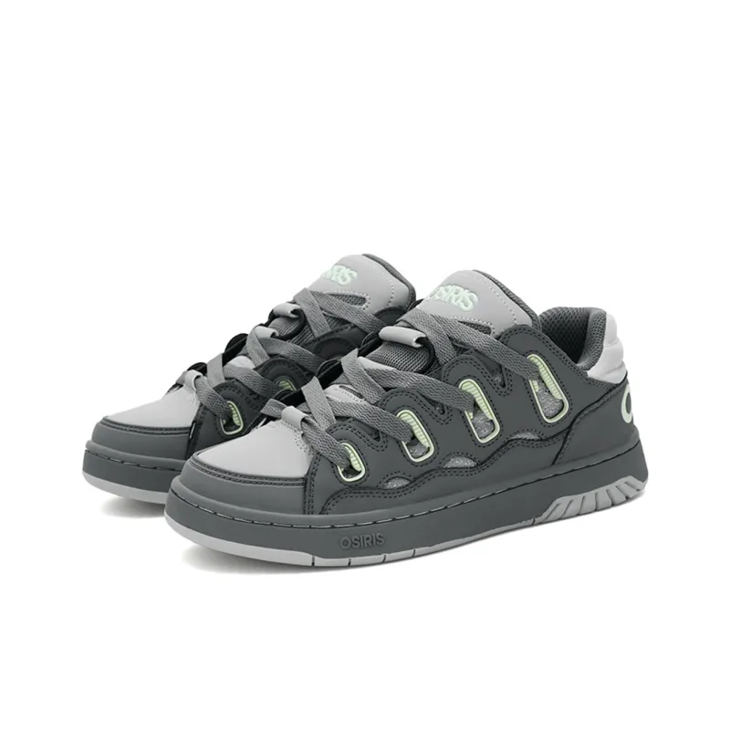 OSIRIS Coverage Slip Resistant Cushioning Wear Resistant Height Increasing Low Top Skateboard Shoes Unisex Gray Green-2