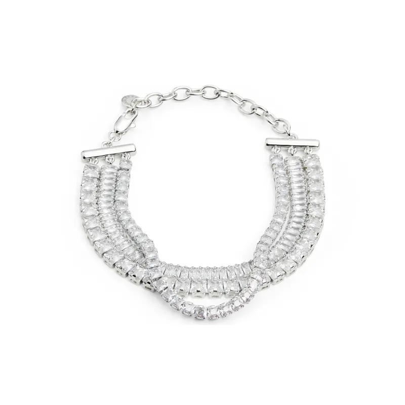 CHARLES&KEITH Brass/Crystal Bracelets Women's Silver-0