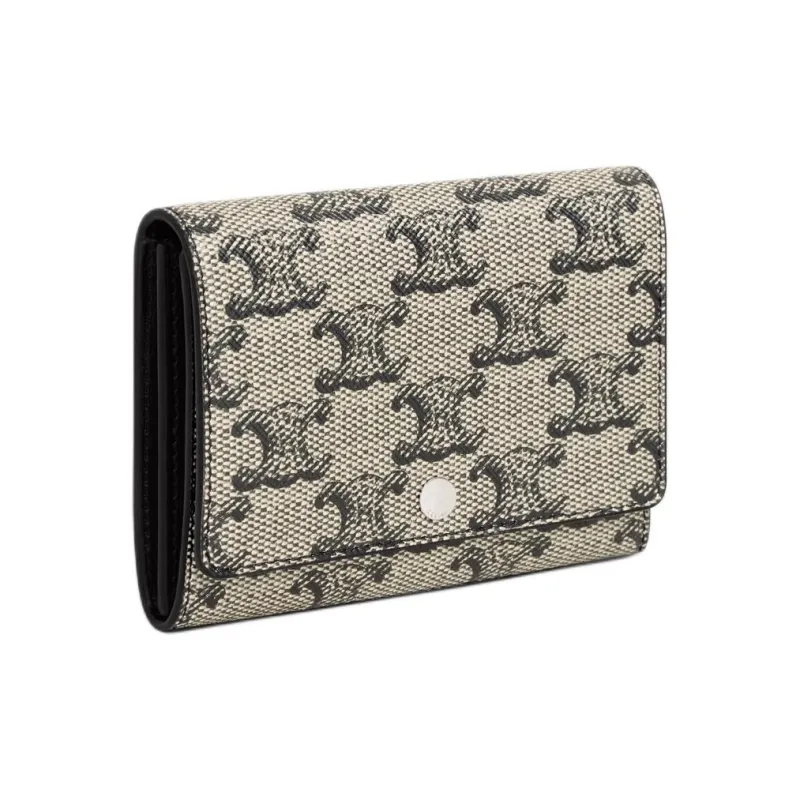 CELINE Triomphe Canvas Card Holder Men's Light Umber-1