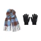 Blue Green Scarf+Black Glove