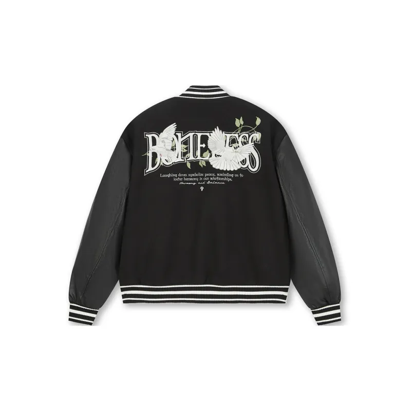 BONELESS Baseball Jacket Unisex Black-1