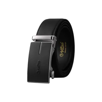 GOLDLION Top Grain Cow Leather Belts Men's Black Width 3.5CM