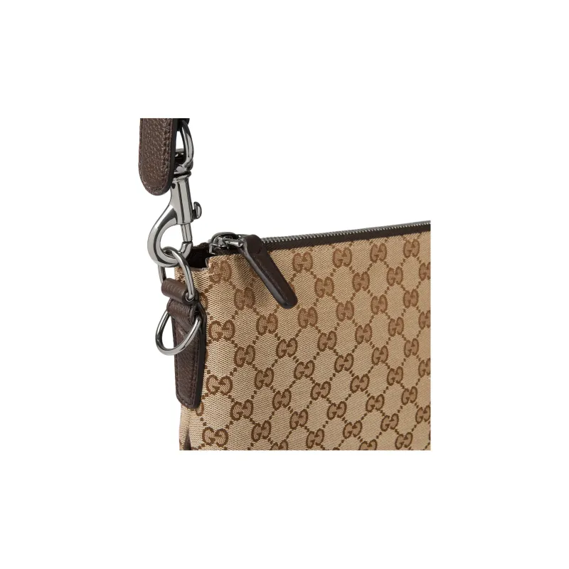 GUCCI Canvas Crossbody Bag, Shoulder Bag Tubas Women's Beige & Dark Brown-5