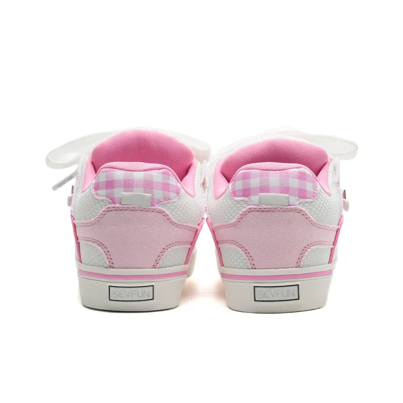 7 SEVFUN Low-Top Skateboard Shoes Unisex Strawberry Pink-40