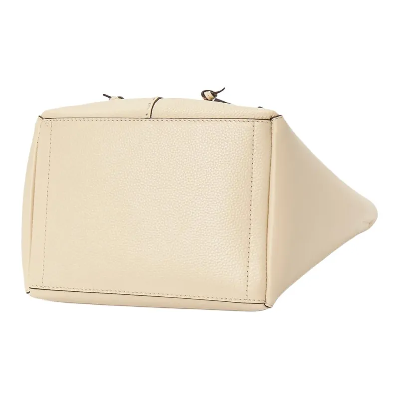 TORY BURCH McGraw Cow Leather Bucket Bag, Handbag, Crossbody Bag Women's Ecru-4
