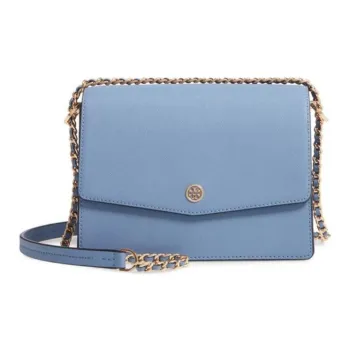 TORY BURCH Robinson Leather Crossbody Bag, Shoulder Bag Regular Women's Wood Blue