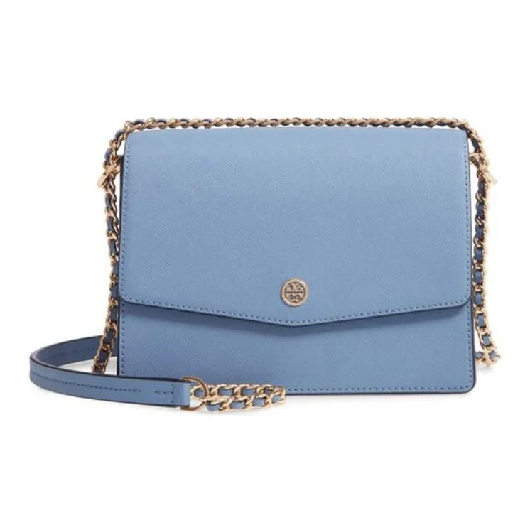 TORY BURCH Robinson Leather Crossbody Bag, Shoulder Bag Regular Women's Wood Blue-0