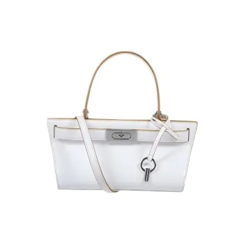 TORY BURCH Lee Radziwill Leather With Suede Shoulder Bag, Crossbody Bag, Handbag Small Size Women's White
