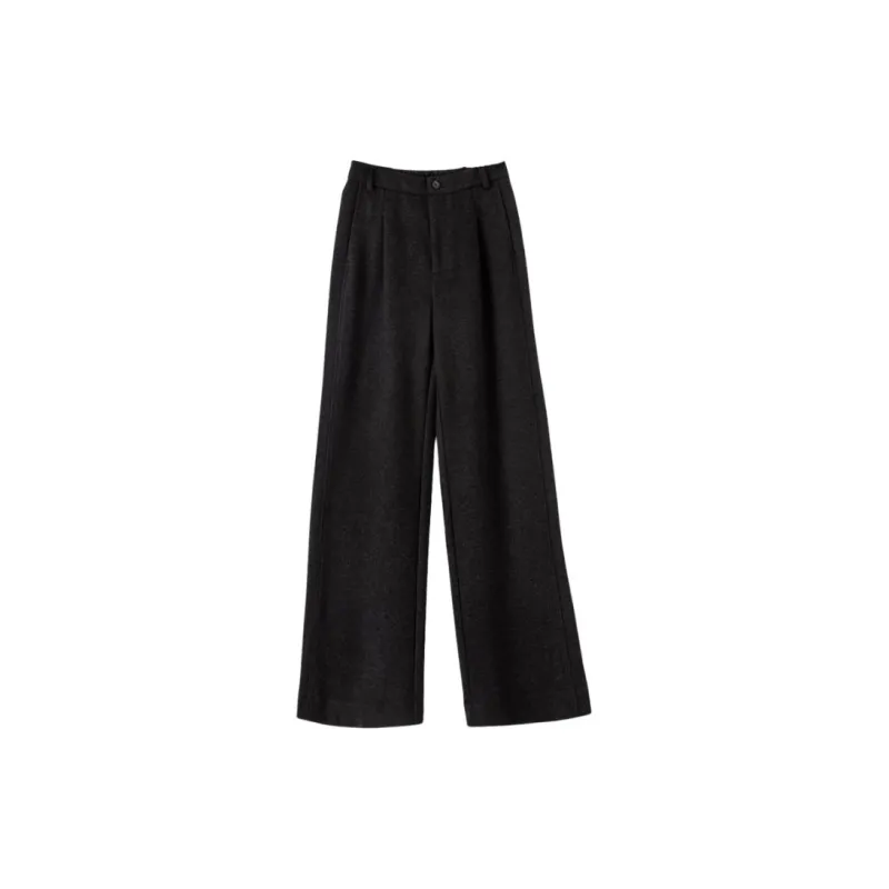 Late White Casual Pants Women's Black Gray Color-2