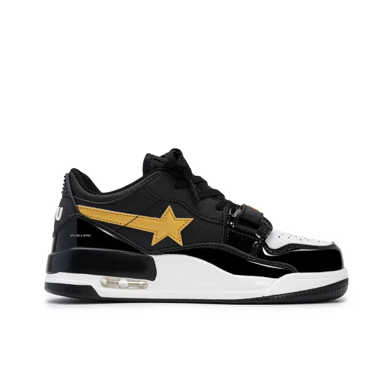 WELKIN&WZWJ Stars Collection White Sneakers Slip-Resistant Height Increasing Low-Top Skateboard Shoes Unisex-69