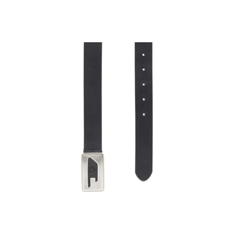 DIESEL Cow Split Leather Belts Women's Black Width 3.9CM-2