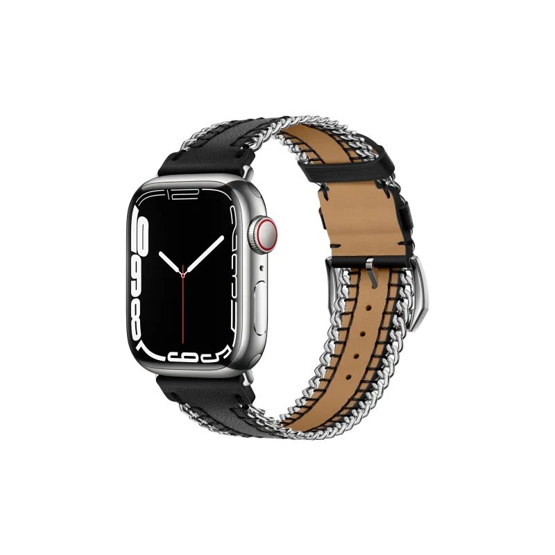 MSSM Watch Bands Apple Compatibility 233mm Genuine Leather Material-0