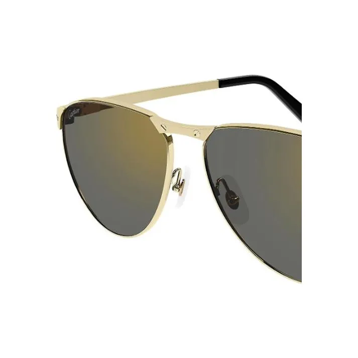 CARTIER Metal Aviator Sunglasses Unisex Gold-1