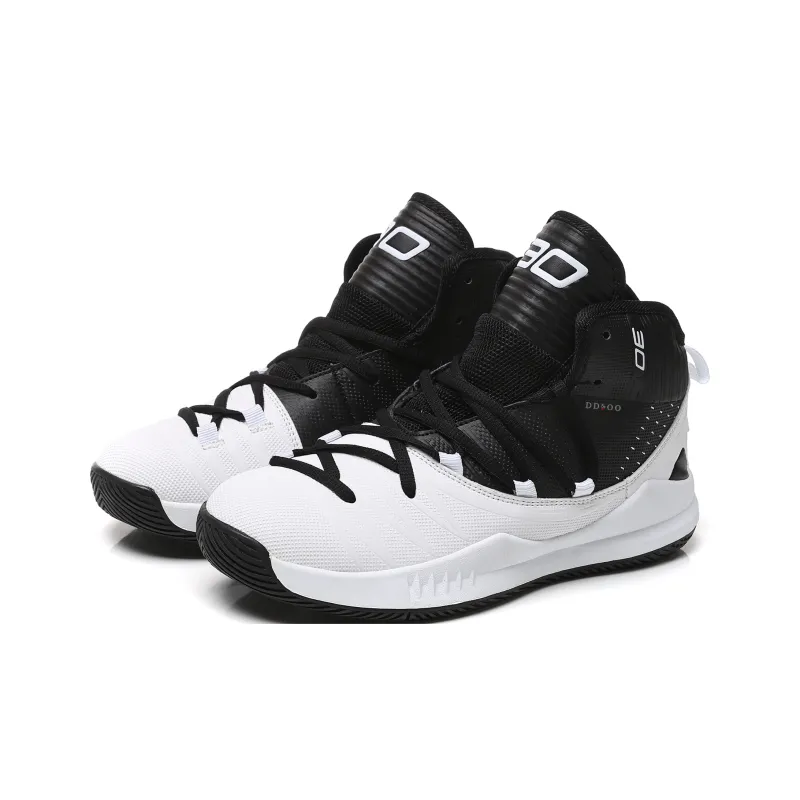 DD&OO Wear-Resistant Breathable Height Increasing High-Top Basketball Shoes Unisex White Gold-16