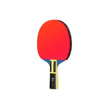 TIBHAR Golden Label 7 Stars Ping Pong Paddles Unisex Pure Wood Black/Red