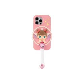 POP MART Silicone+PVC+Acrylic Material Cute Phone Cases Compatibility With IPhone 15 Pro Max/iPhone 14 Pro Max Girlish