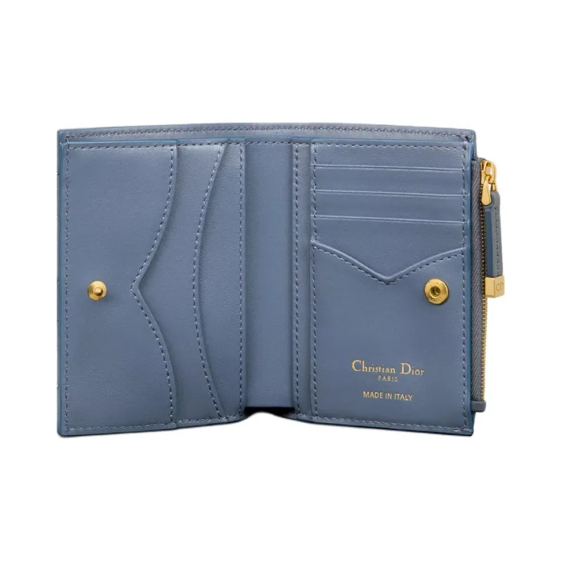 DIOR Jolie Lambskin Wallet Women's Denim Blue-3