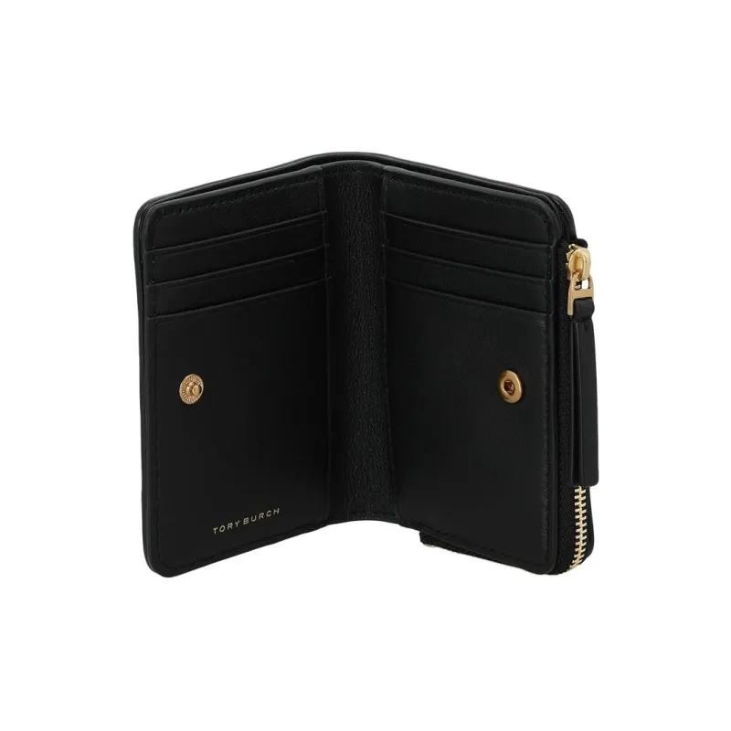 TORY BURCH Leather Sheepskin Wallet Women's Black-2